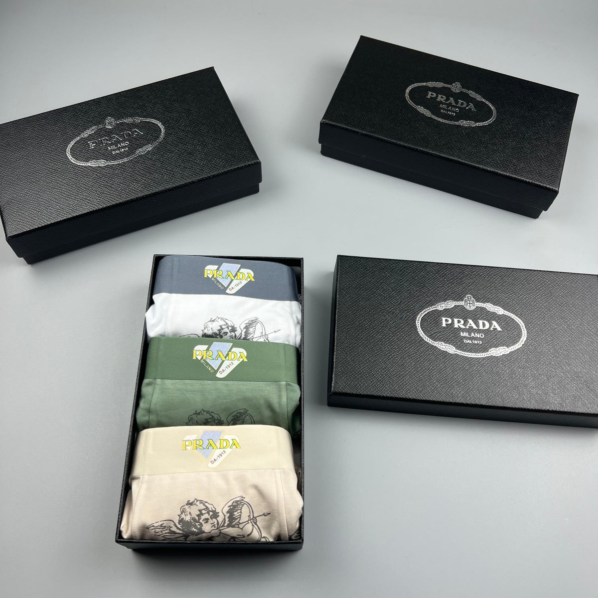 Prada green ornamental print boxer briefs - view 9
