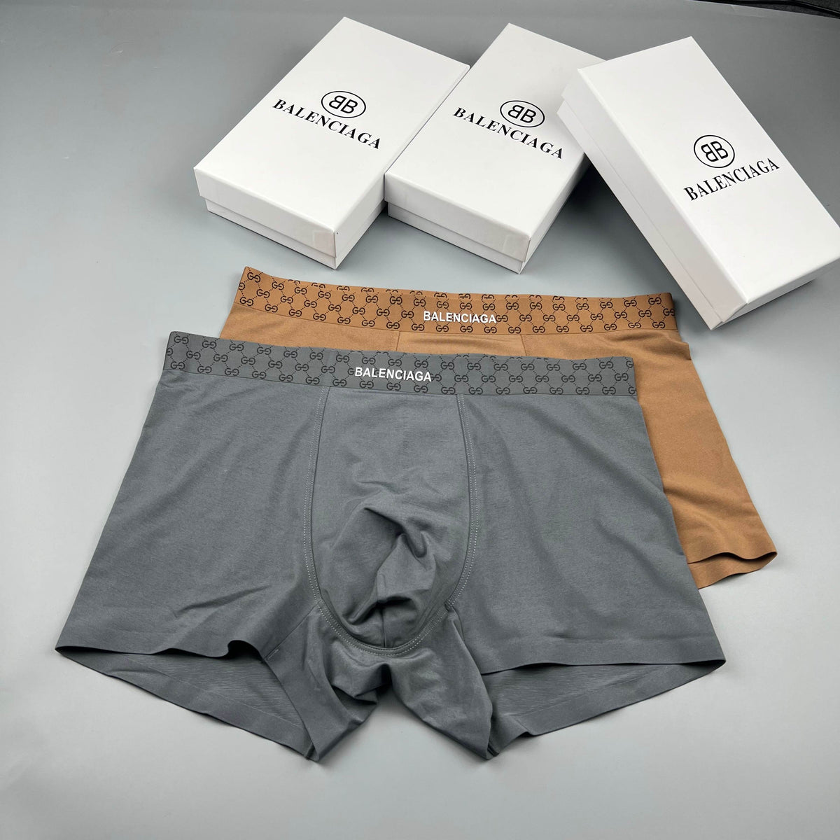 Balenciaga gray checked waist boxer briefs - view 5