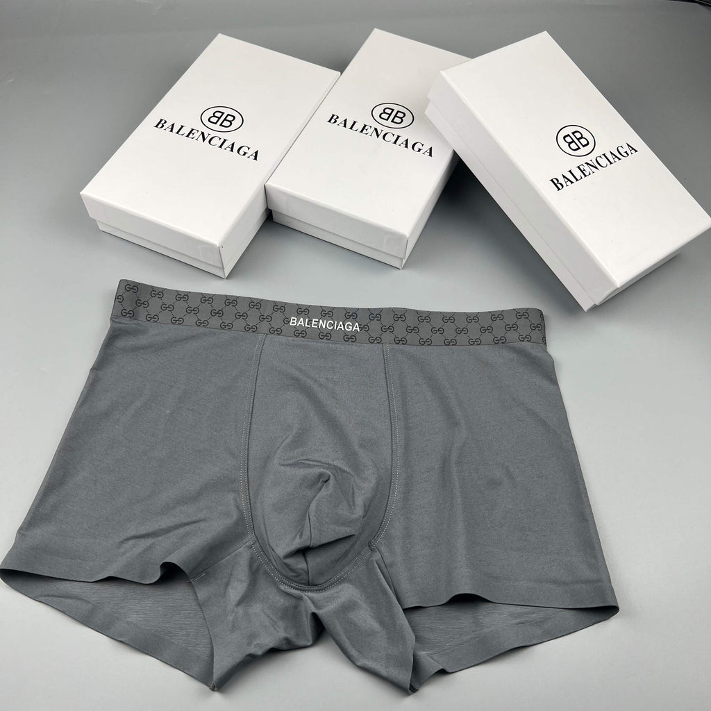 Balenciaga gray checked waist boxer briefs - view 1