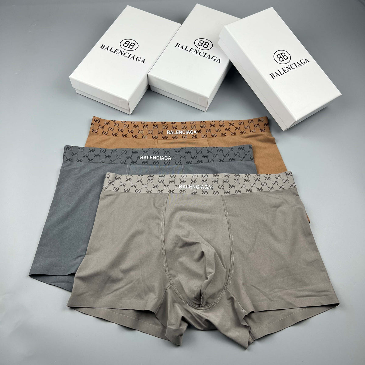 Balenciaga gray checked waist boxer briefs - view 6