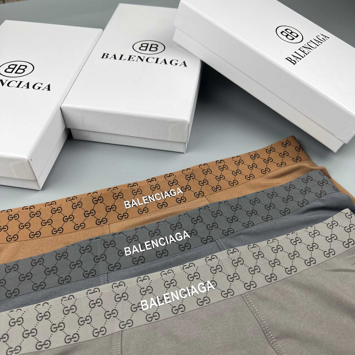 Balenciaga gray checked waist boxer briefs - view 7