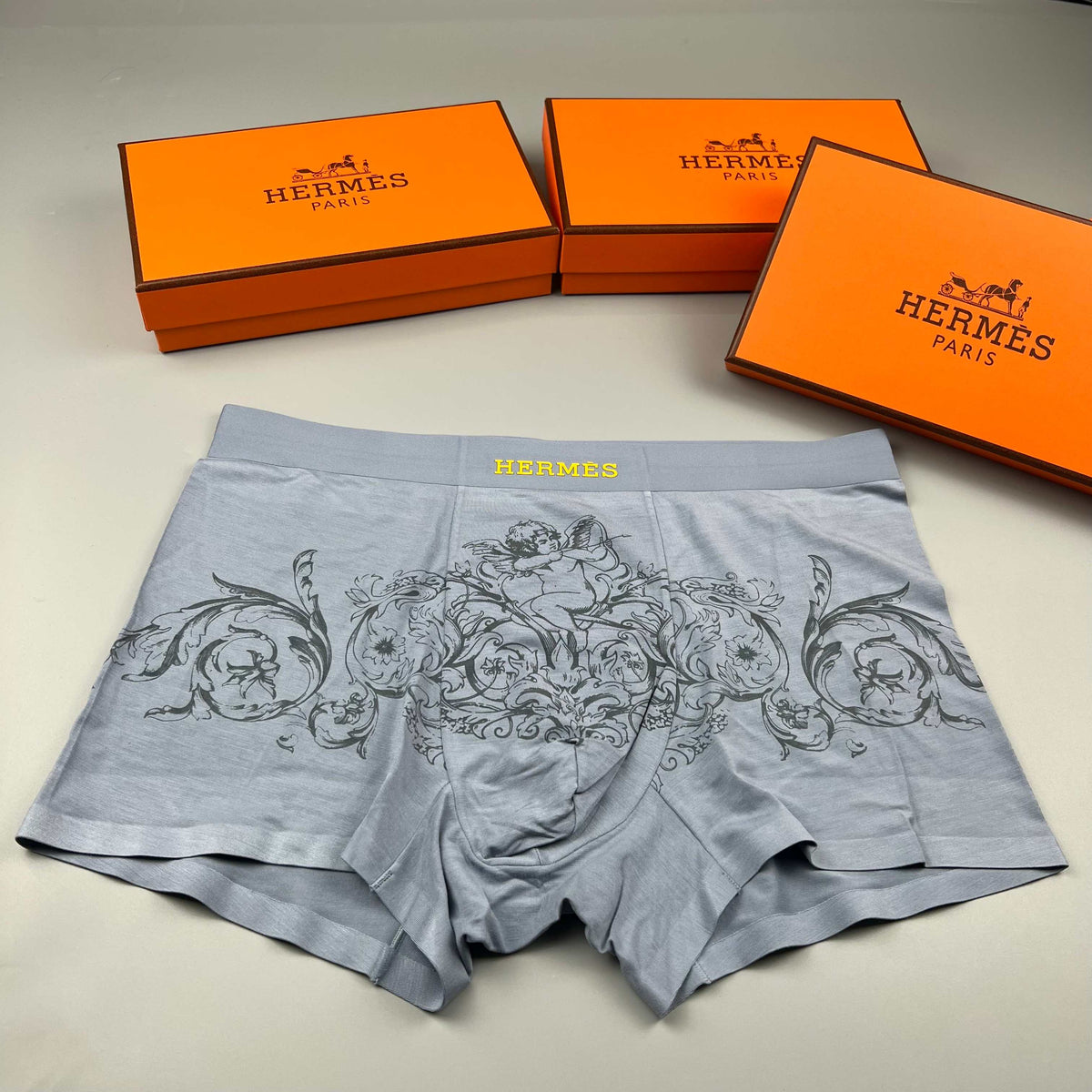 Hermes olive ornamental print trunks, image 2