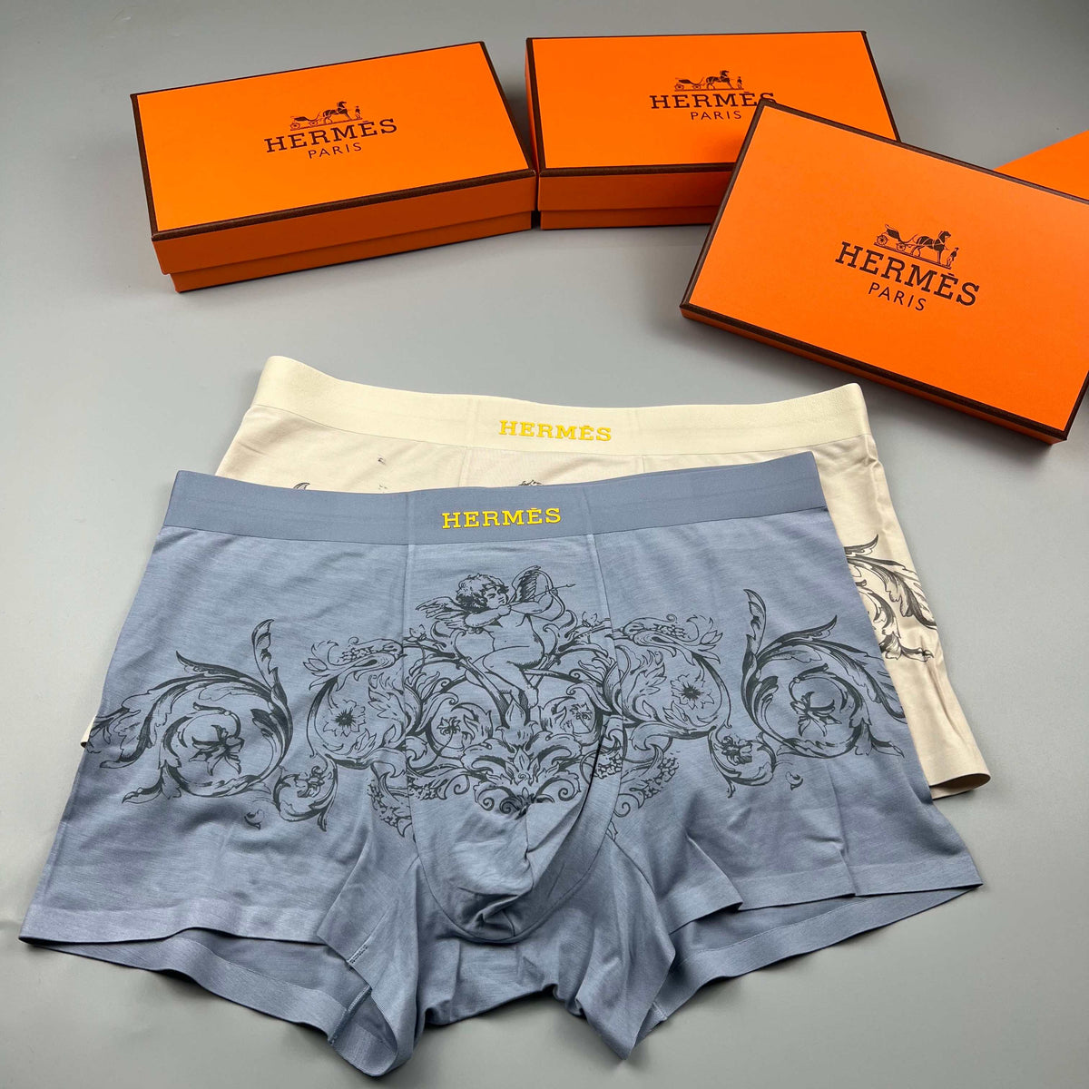 Hermes olive ornamental print trunks, image 4