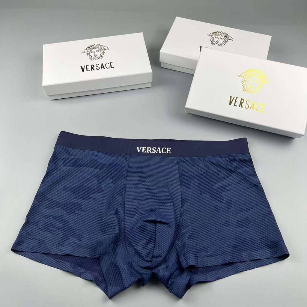 Versace navy camouflage pattern boxer briefs - view 1