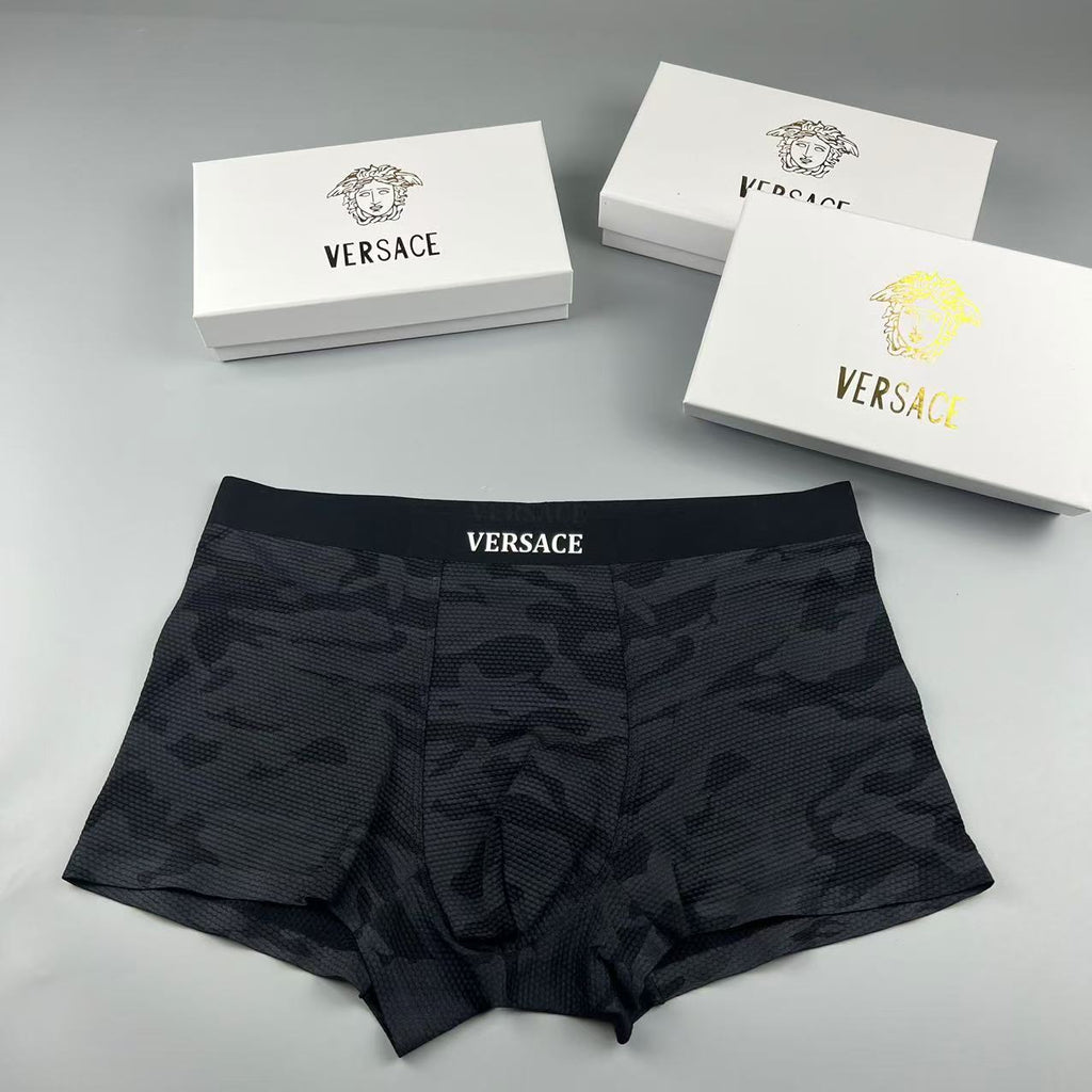 Versace navy camouflage pattern boxer briefs - view 2