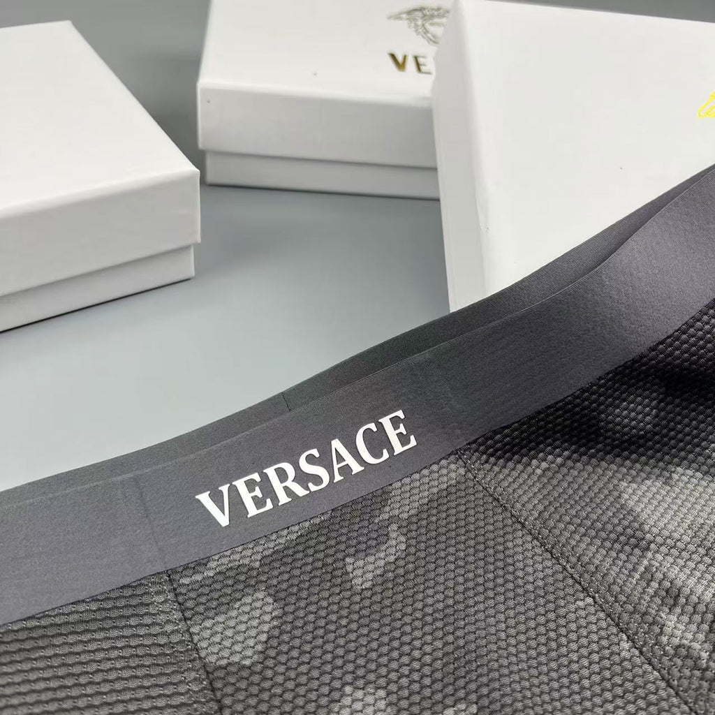 Versace navy camouflage pattern boxer briefs - view 4