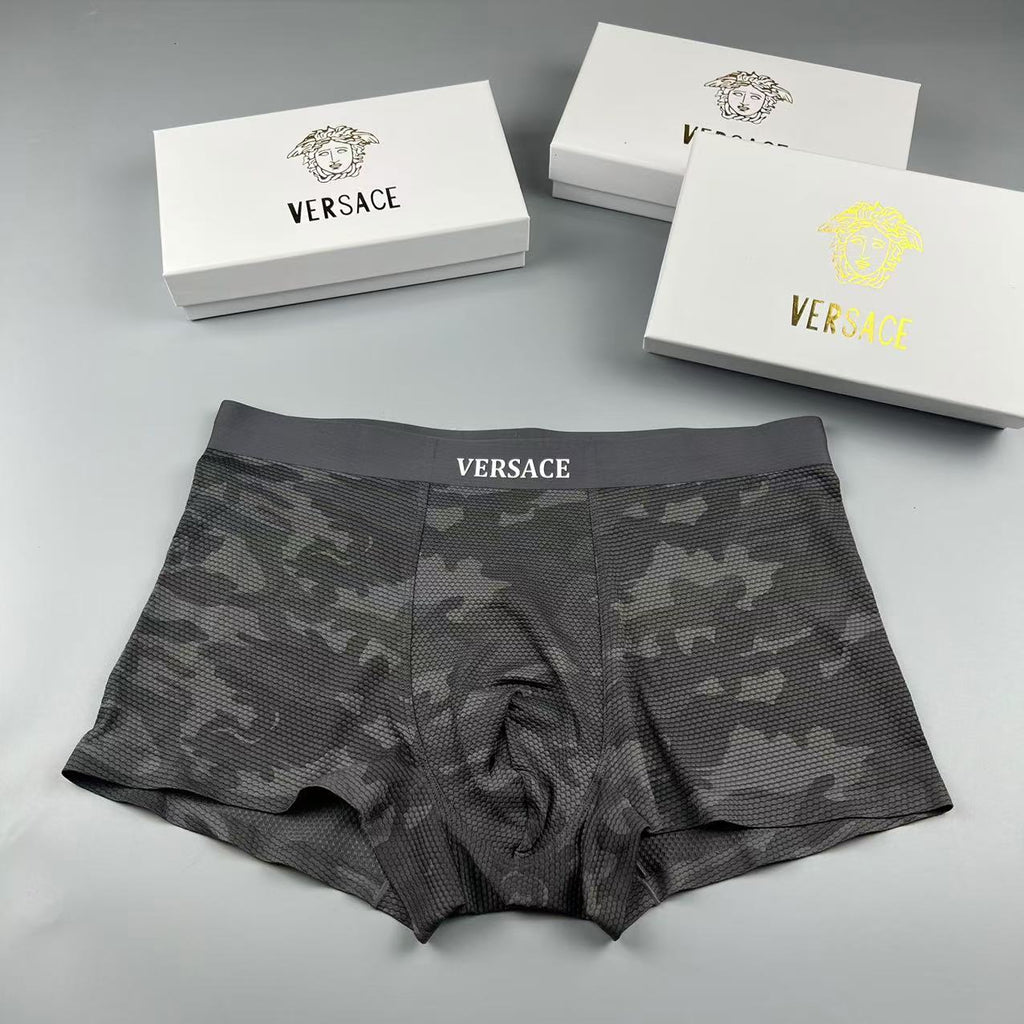 Versace navy camouflage pattern boxer briefs - view 3