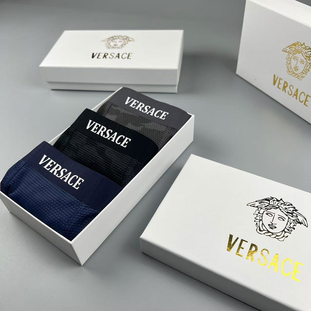 Versace navy camouflage pattern boxer briefs - view 8
