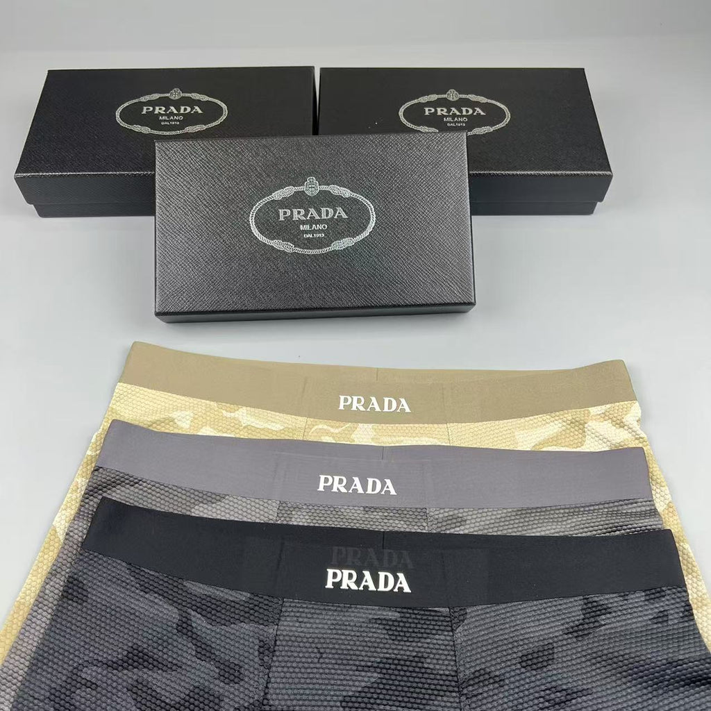 Prada dark camouflage lettered waist boxer briefs - view 6