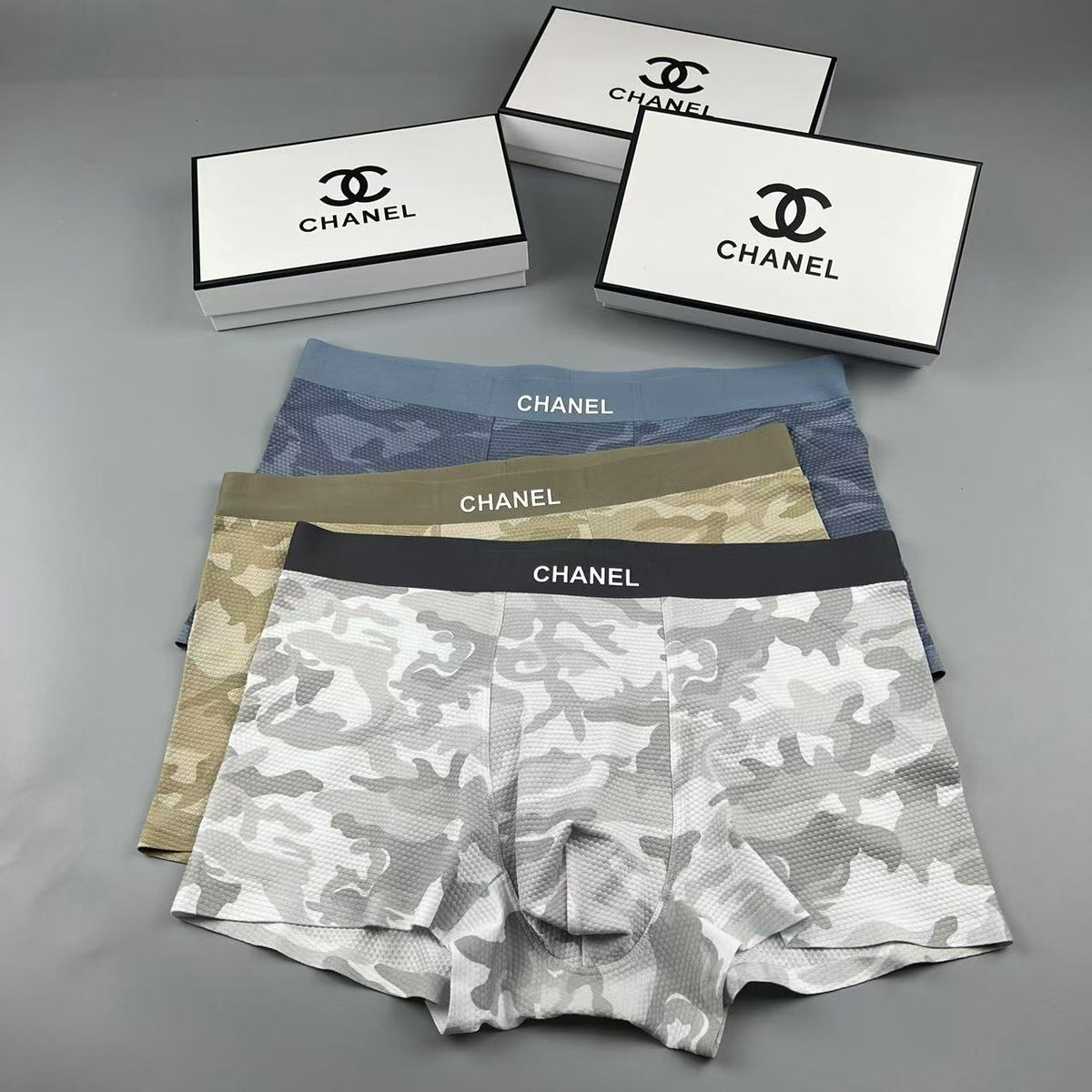 Chanel sand camouflage lettered waist boxer briefs - view 6