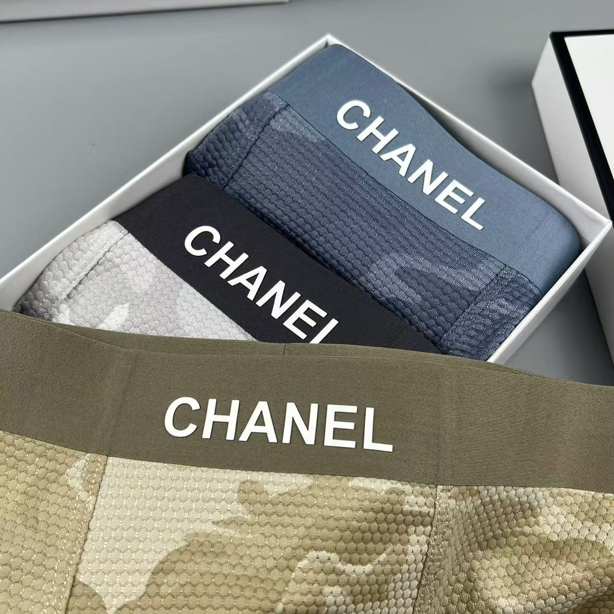 Chanel sand camouflage lettered waist boxer briefs - view 8