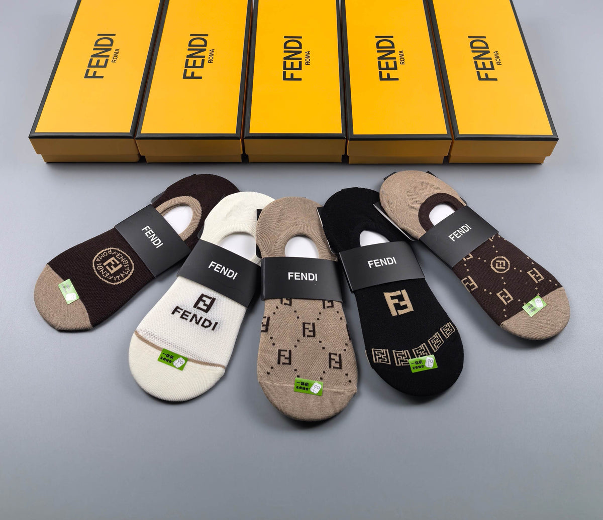 Fendi neutral circular monograms ankle socks - view 8