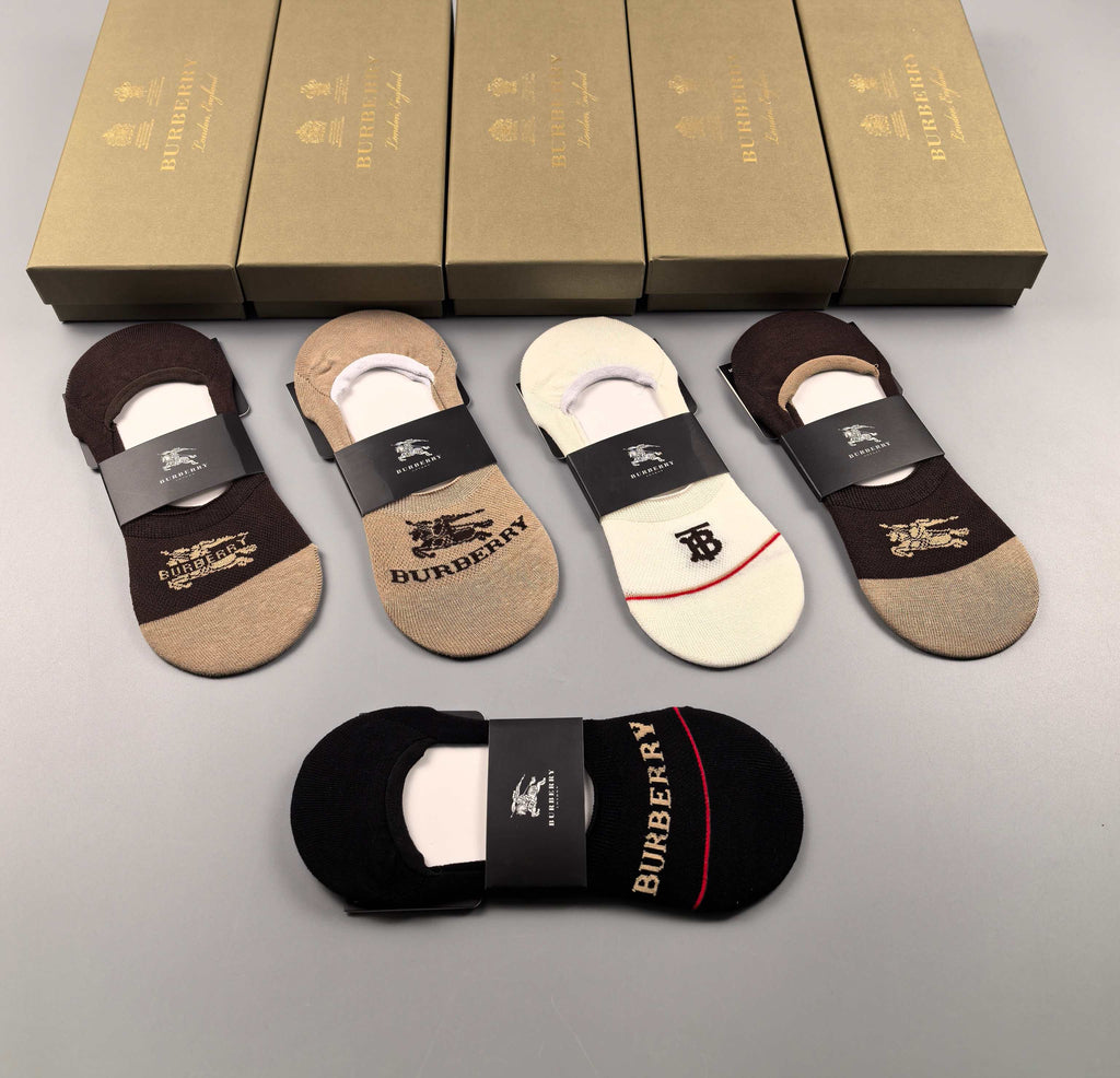 Burberry low cut earth tone mix ankle socks - view 3