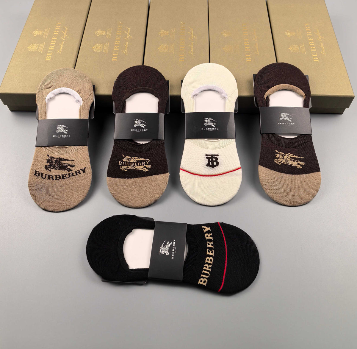 Burberry low cut earth tone mix ankle socks - view 5