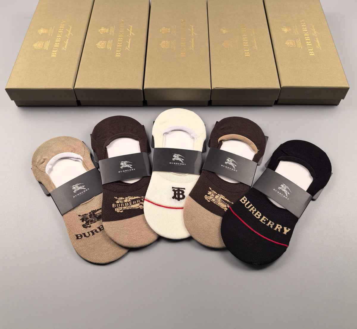 Burberry low cut earth tone mix ankle socks - view 6