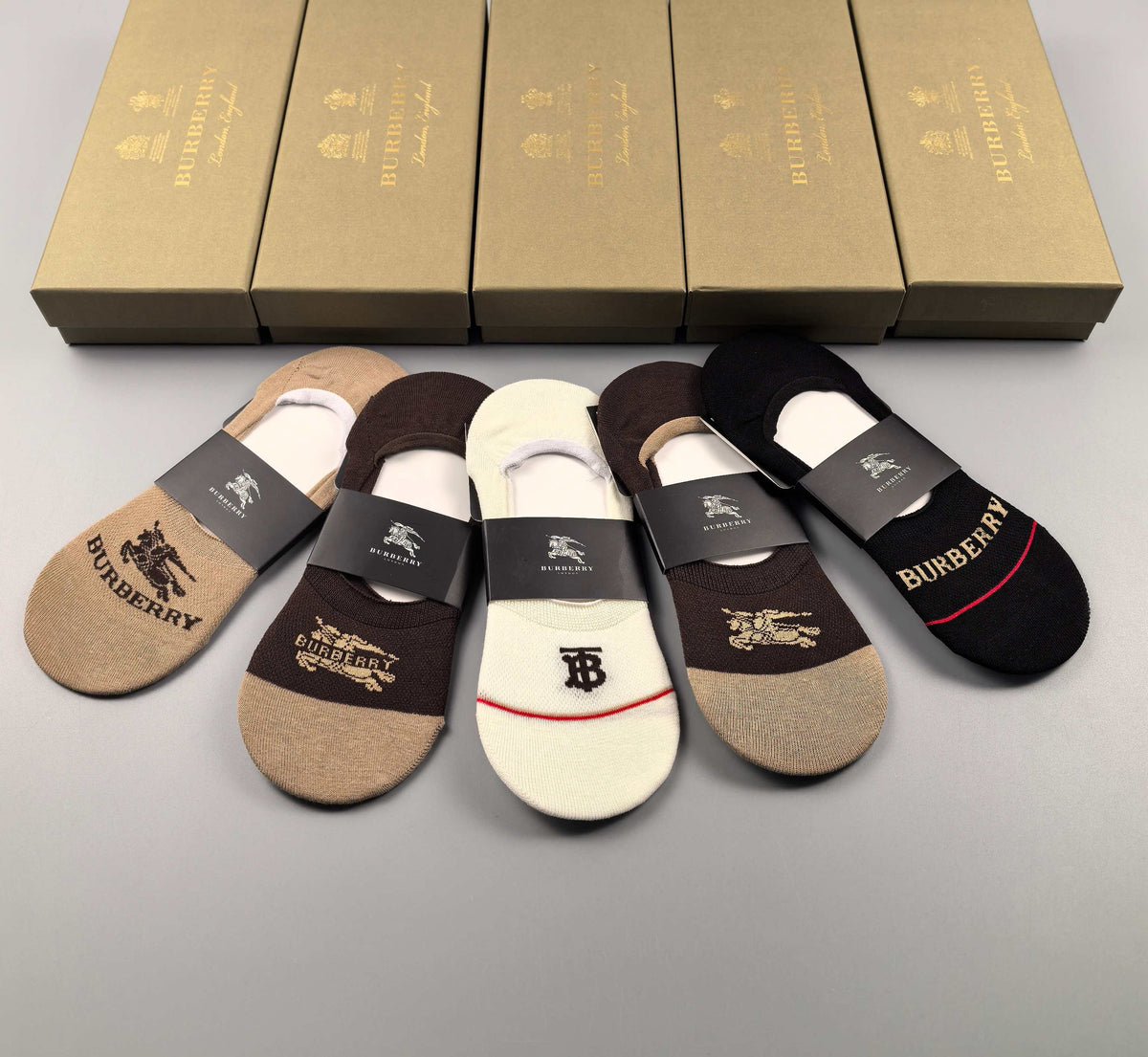 Burberry low cut earth tone mix ankle socks - view 8