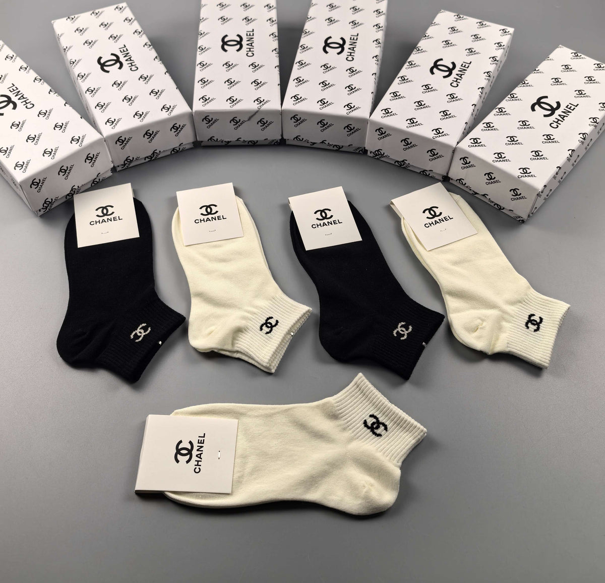 Chanel small emblem low cuff ankle socks - view 2