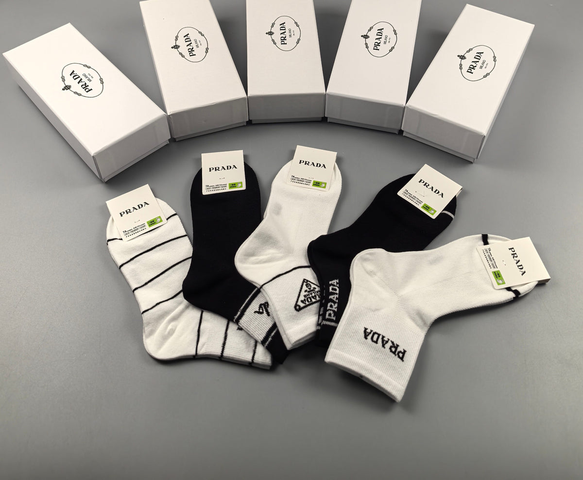 Prada mixed stripe triangle ankle socks - view 3