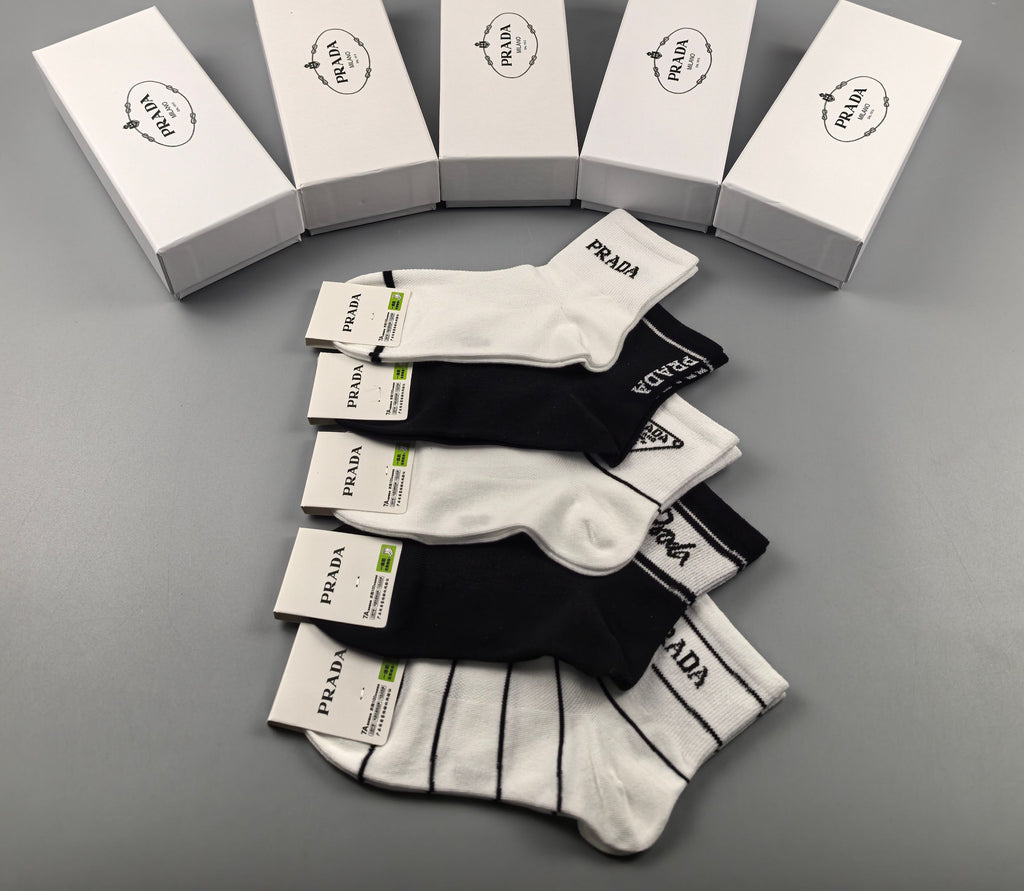 Prada mixed stripe triangle ankle socks - view 2