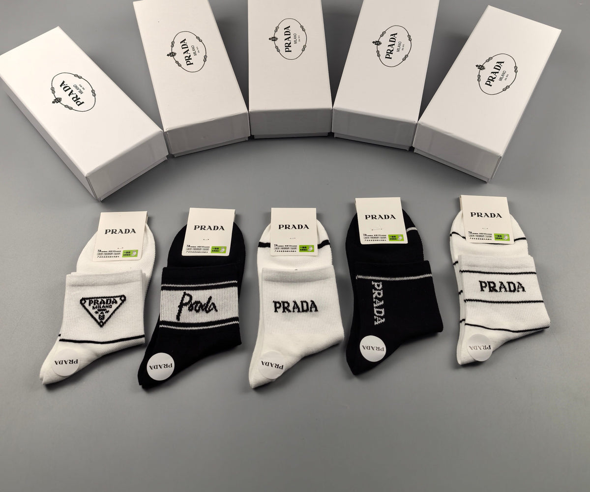 Prada mixed stripe triangle ankle socks - view 7