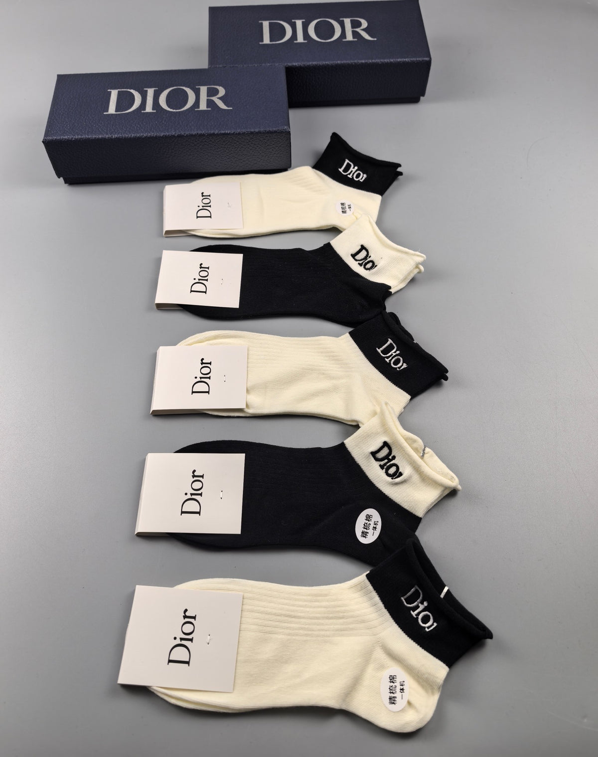 Dior classic contrast cuffs ankle socks - view 1