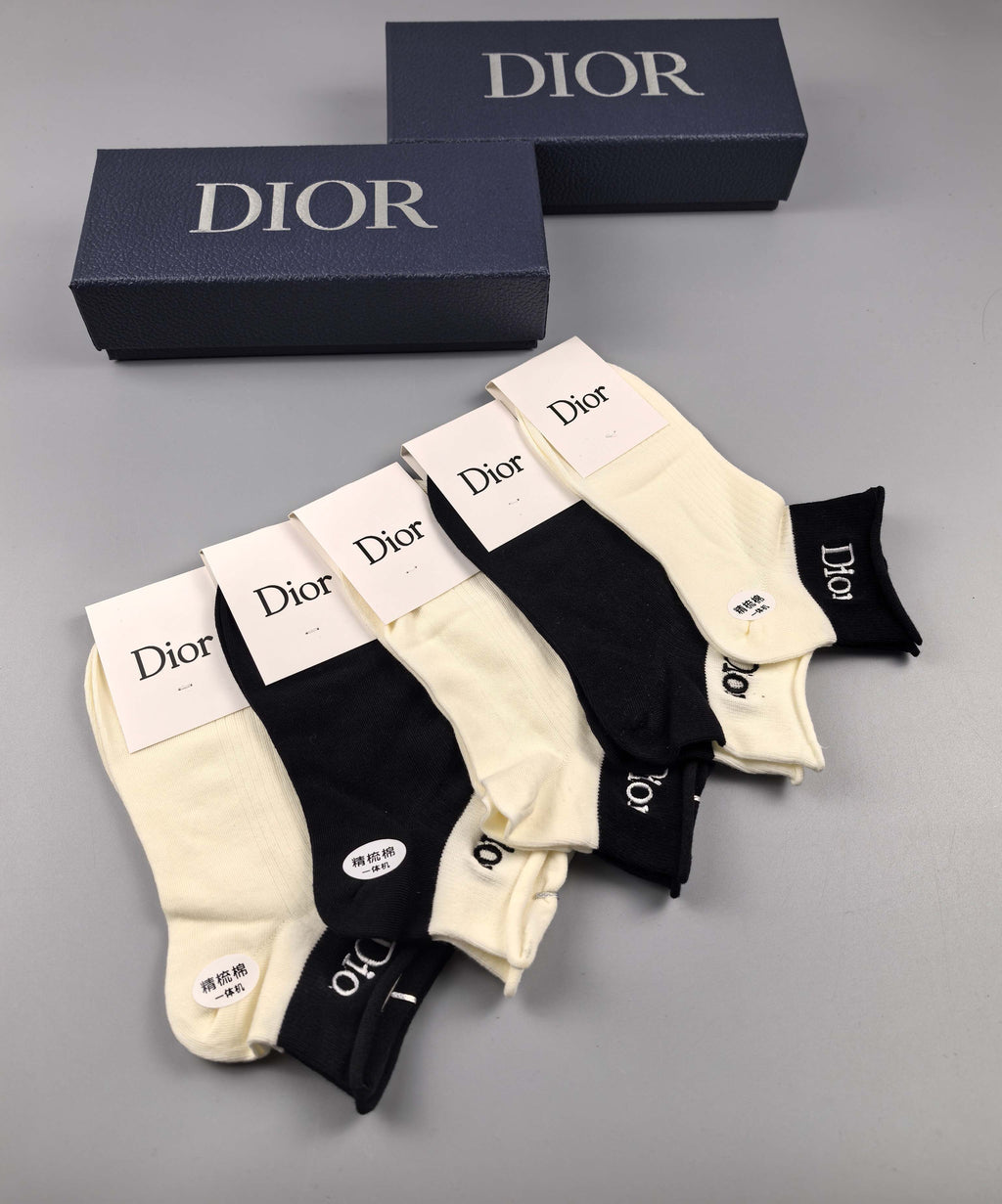 Dior classic contrast cuffs ankle socks - view 2
