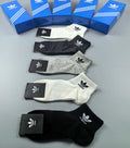 Adidas Plain Trefoil Ankle Socks - Boxed Set of 5 Pairs - image 1