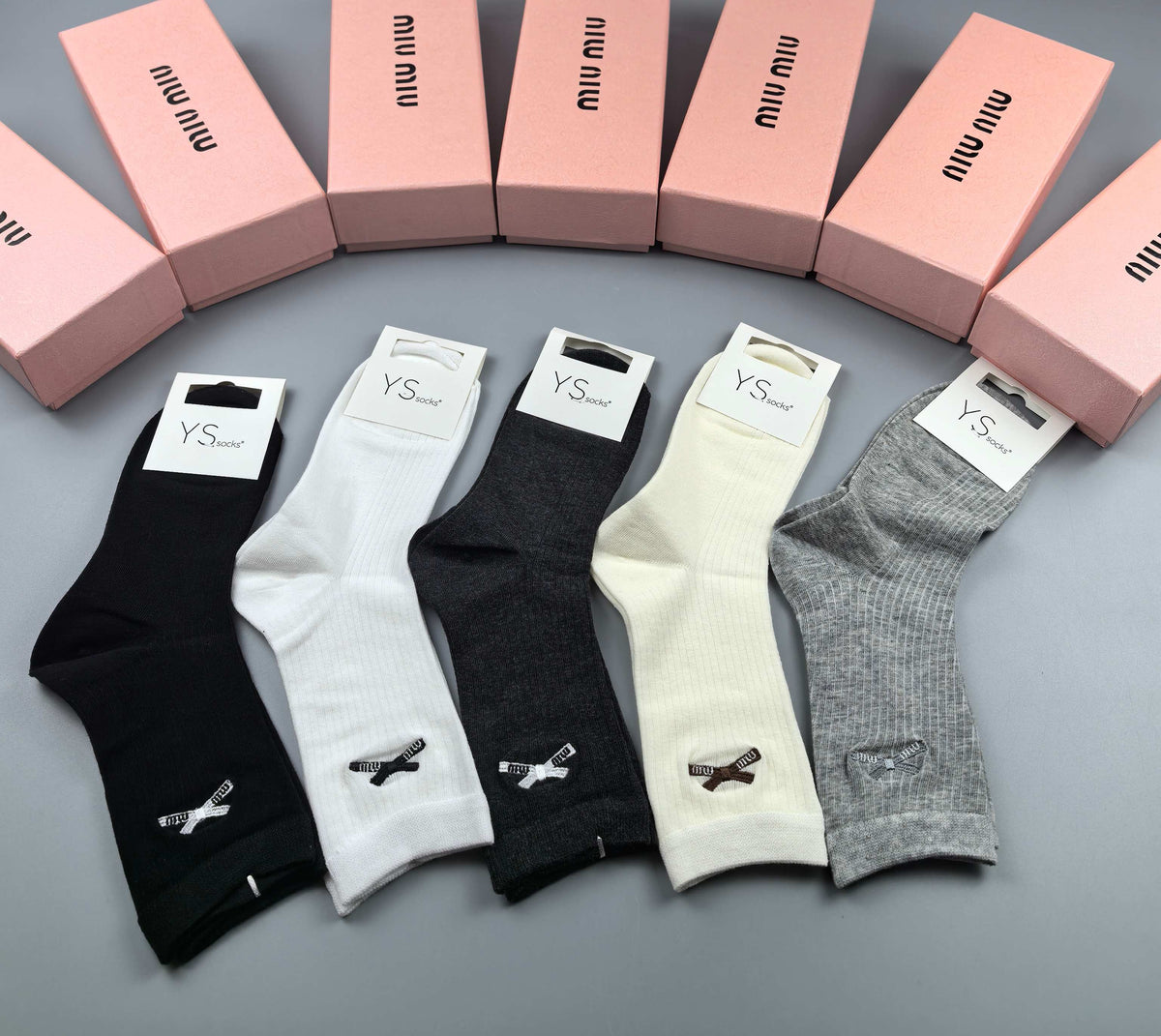Miu Miu small bow accent crew socks, image 2