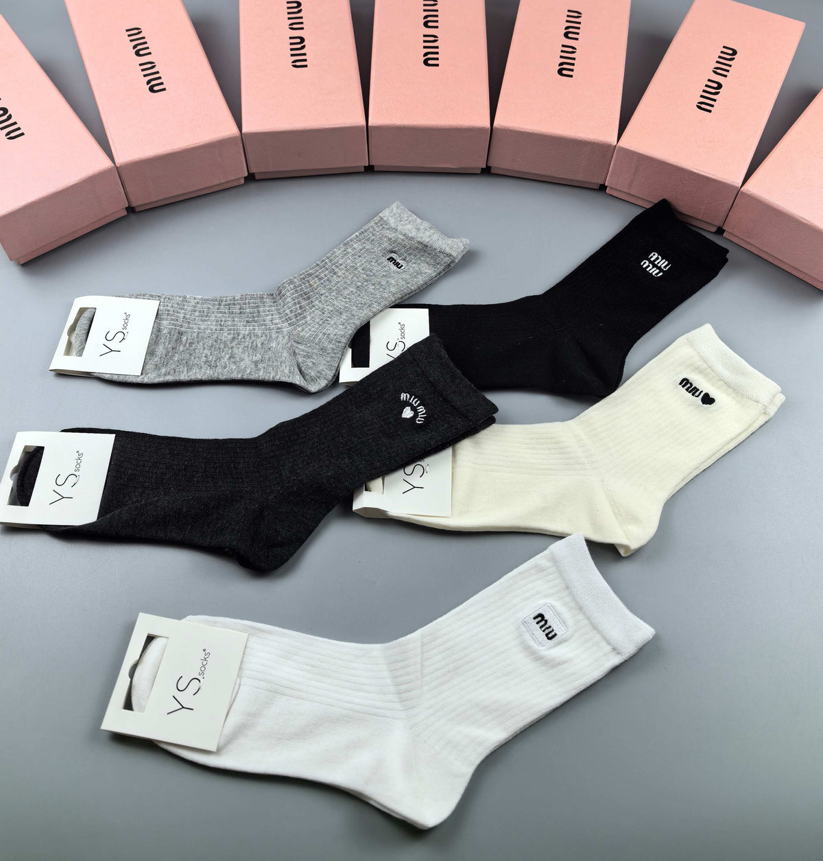 Miu Miu neutral mini graphic crew socks, image 4