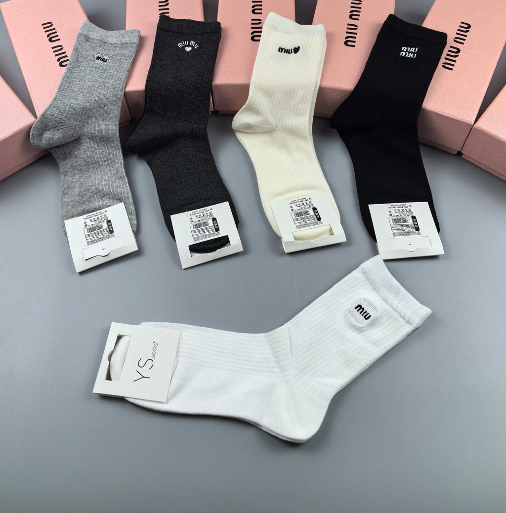 Miu Miu neutral mini graphic crew socks, image 6