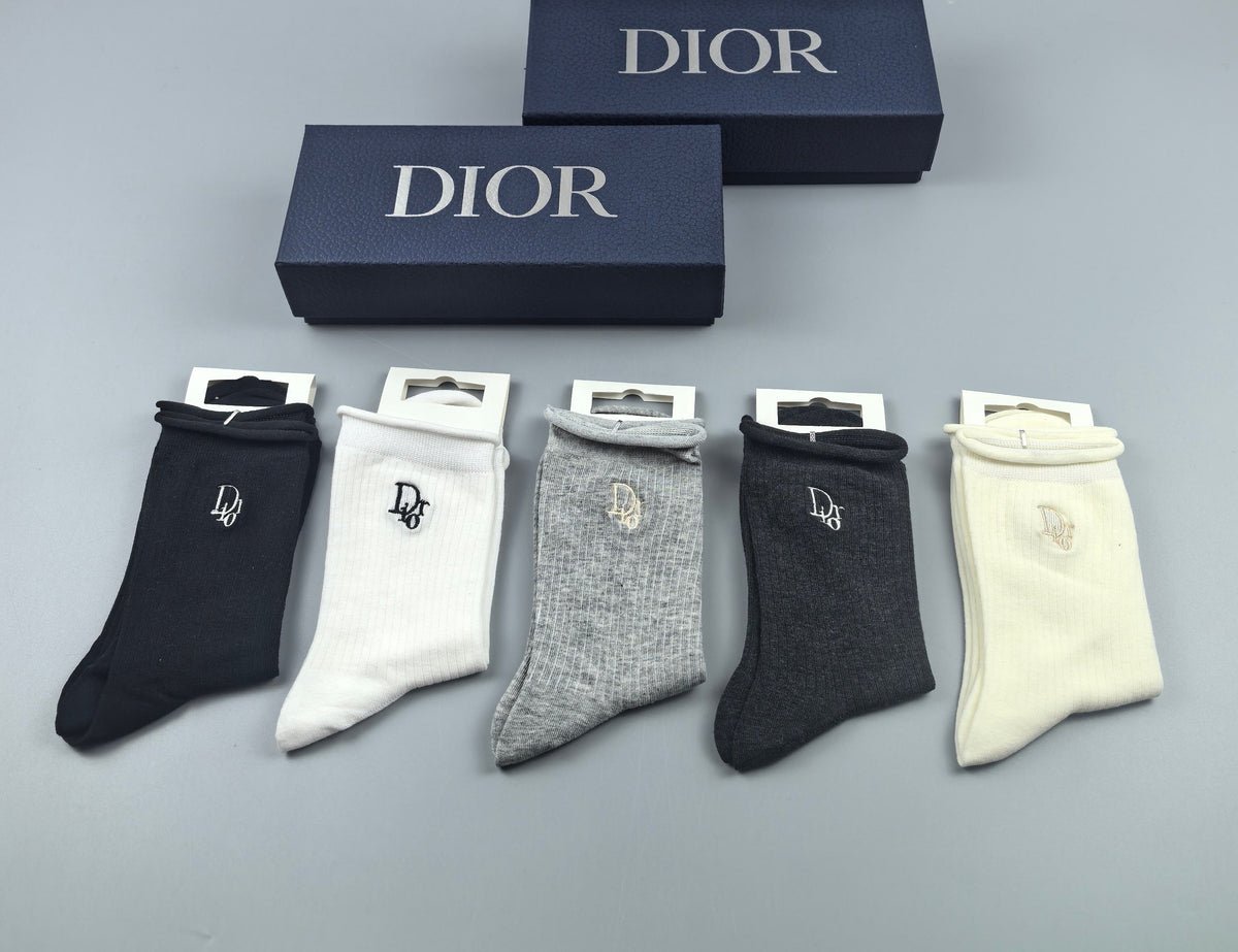 Dior ribbed monogram accent crew socks - view 5