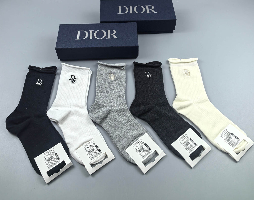 Dior ribbed monogram accent crew socks - view 6