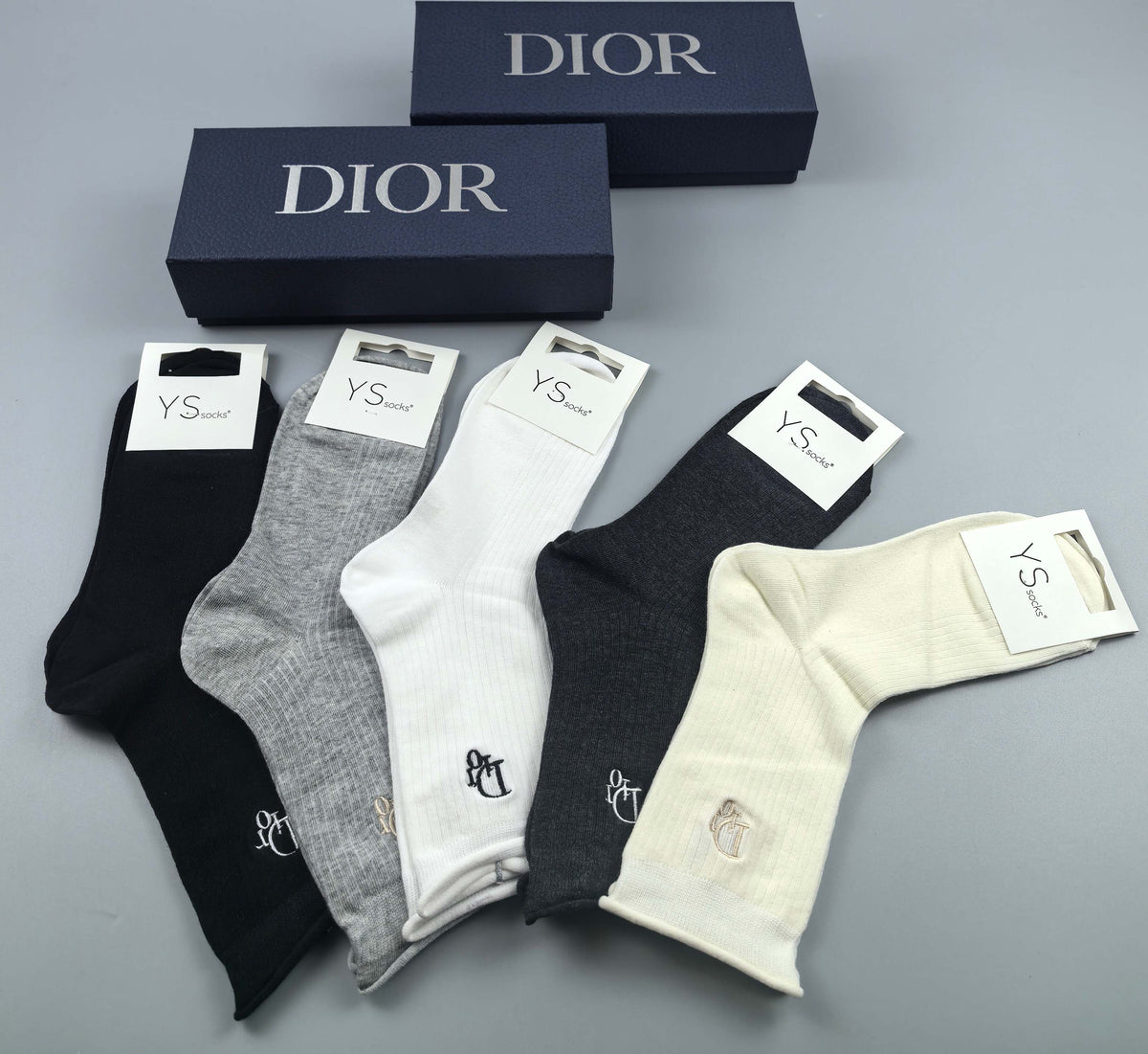Dior ribbed monogram accent crew socks - view 7