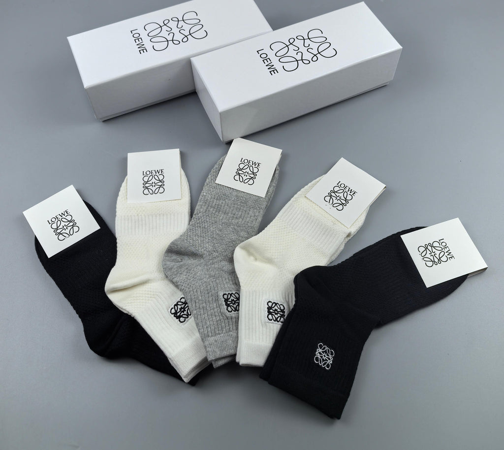 Loewe small anagram ribbed crew socks - view 2