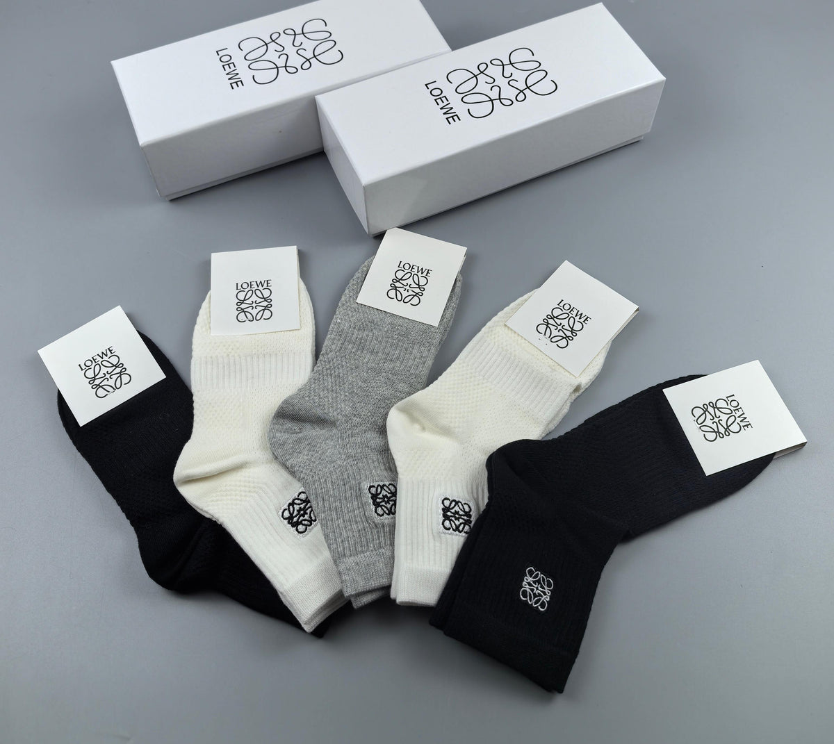 Loewe small anagram ribbed crew socks - view 2