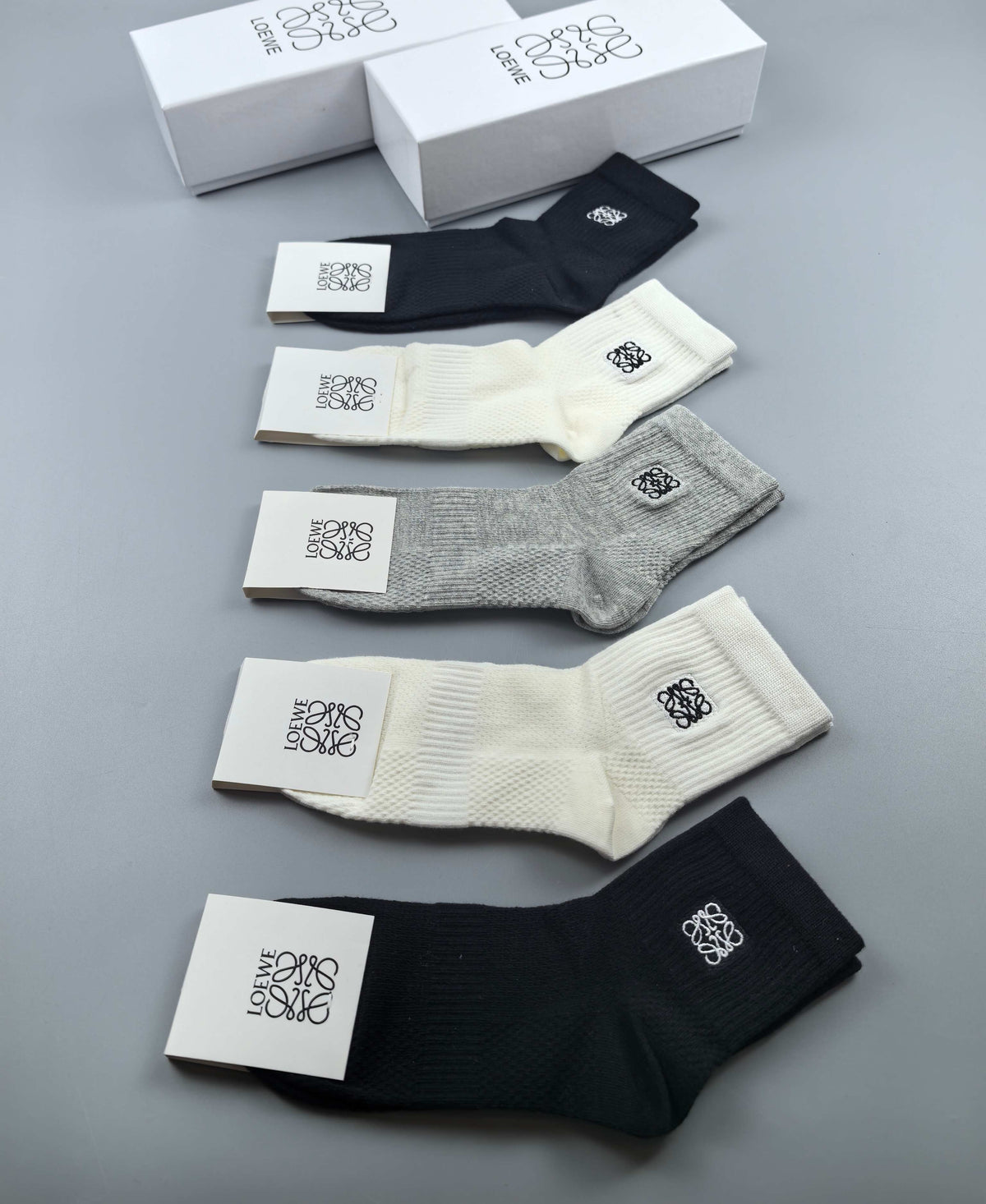 Loewe small anagram ribbed crew socks - view 1