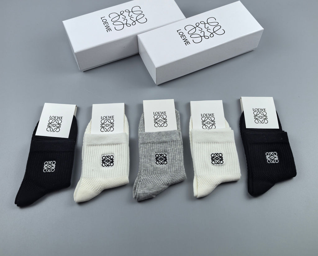 Loewe small anagram ribbed crew socks - view 6