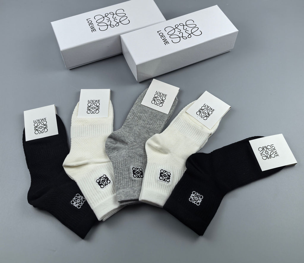 Loewe small anagram ribbed crew socks - view 7
