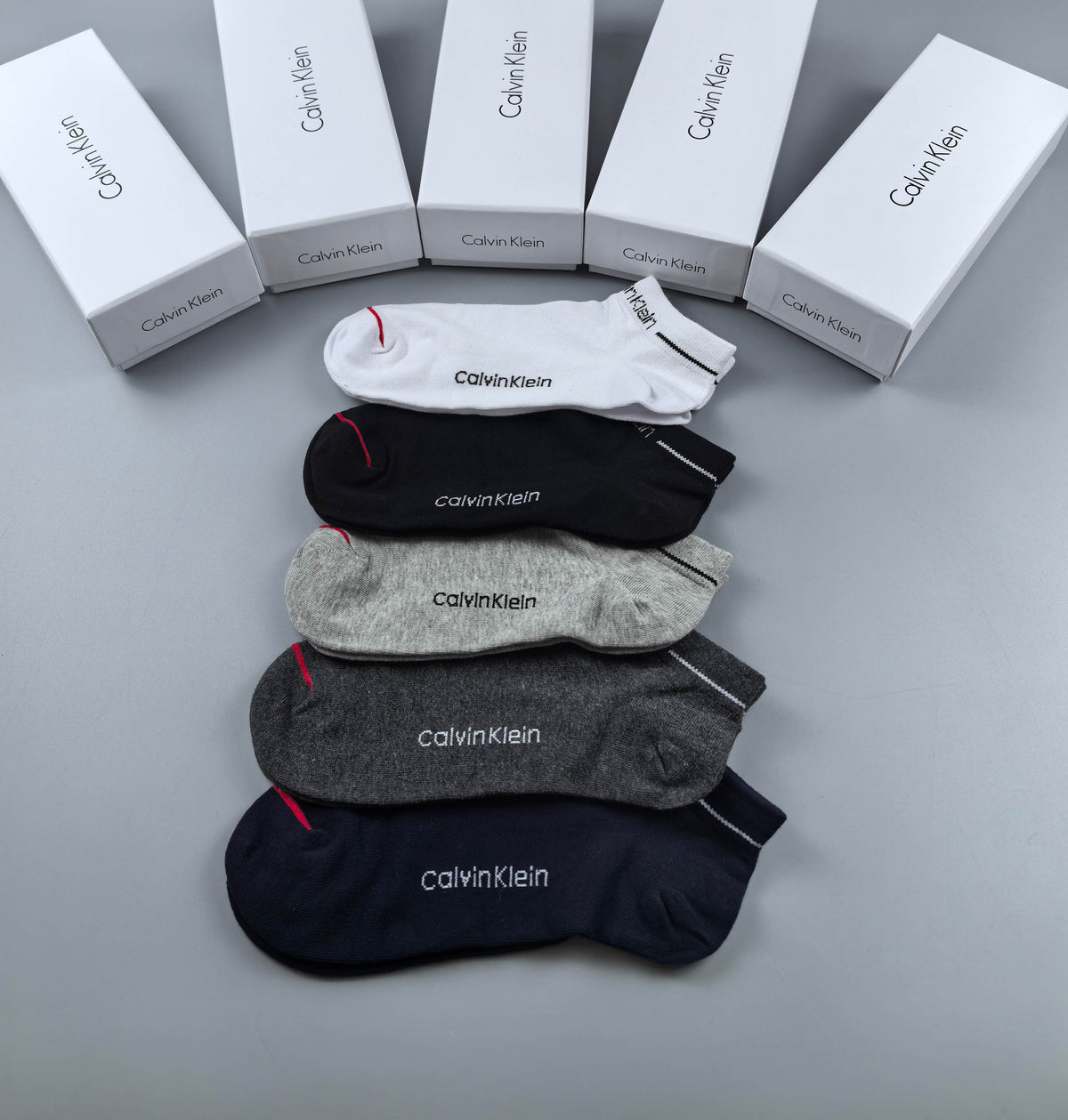 Calvin Klein Small Lettering No-Show Socks - 5-Pair Box - image 3