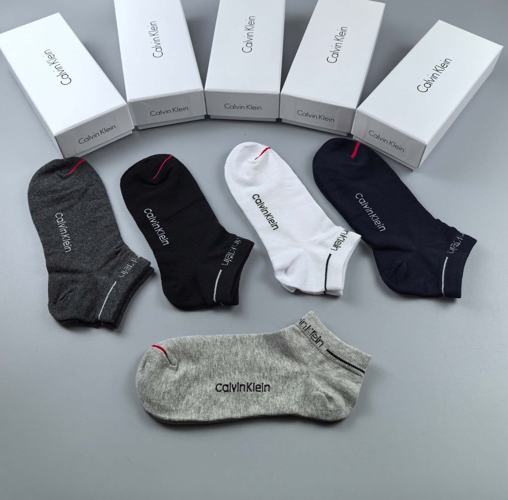 Calvin Klein Small Lettering No-Show Socks - 5-Pair Box - image 2