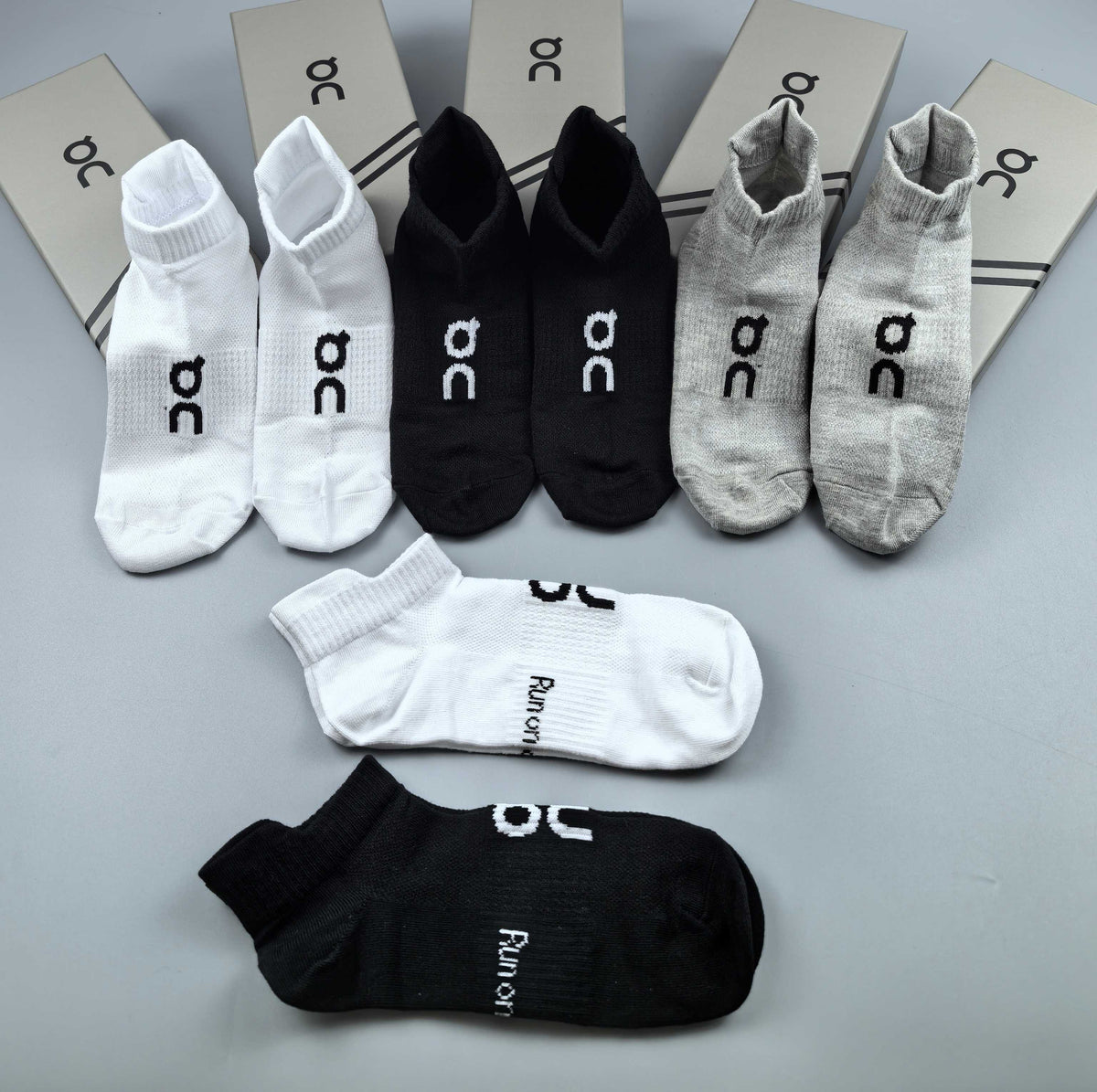 On white low cut ankle socks - product view 4