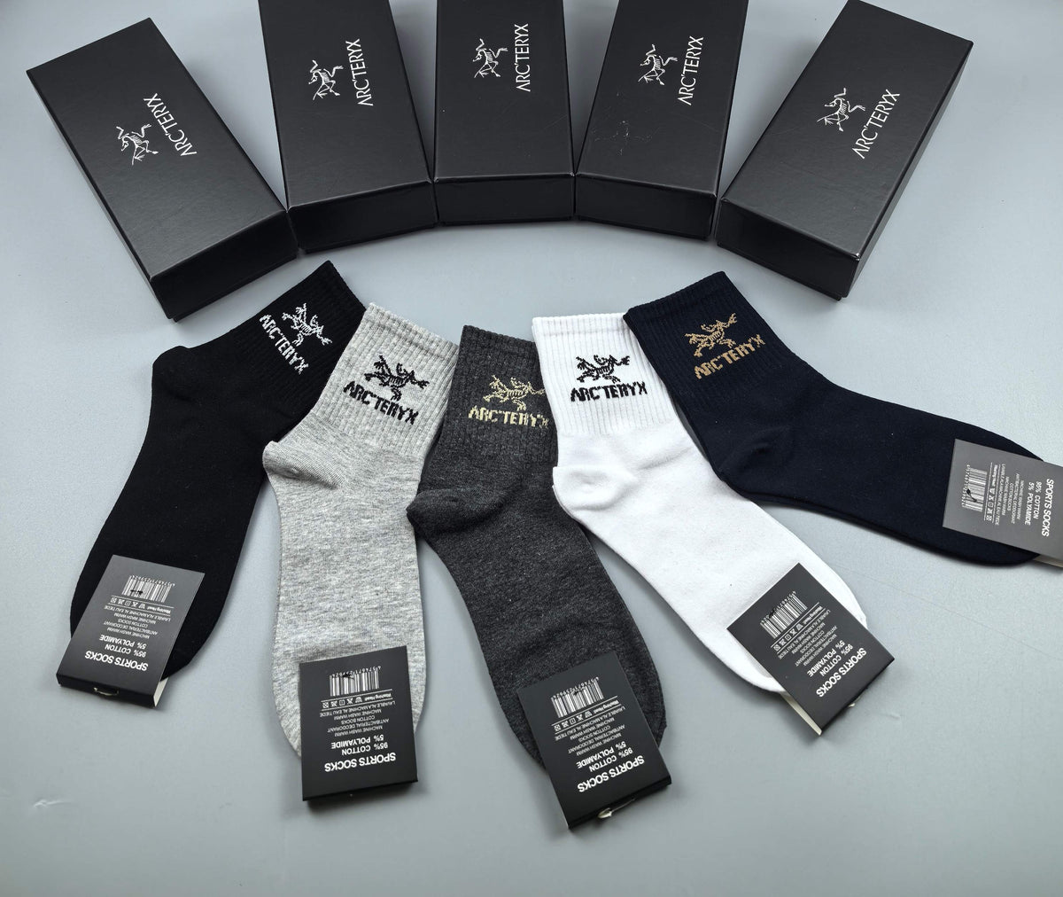 Arcteryx neutral lettered cuff crew socks - view 2