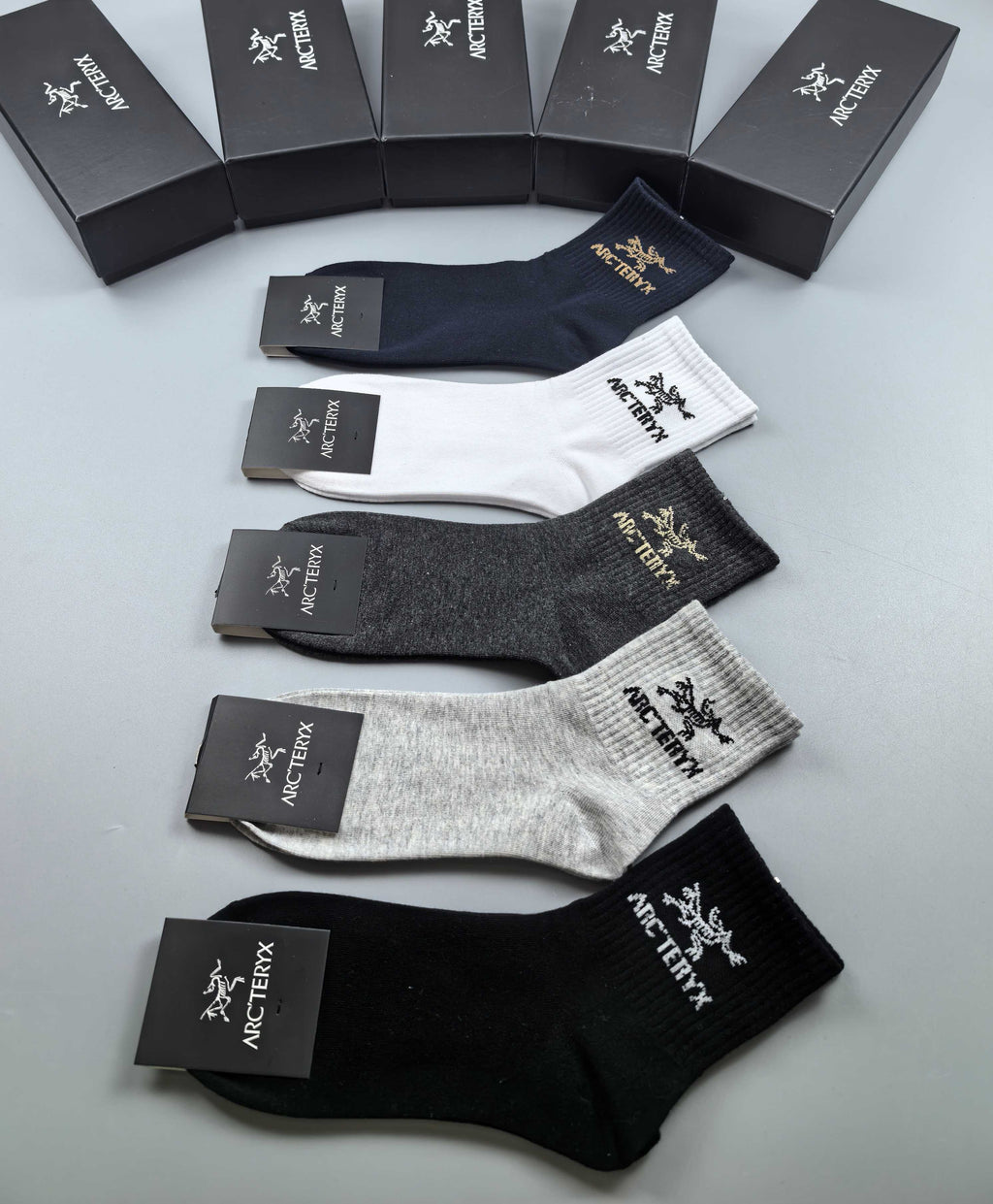 Arcteryx neutral lettered cuff crew socks - view 1