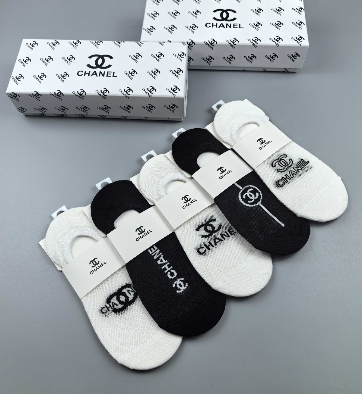 Chanel low cut mixed emblem ankle socks - view 3