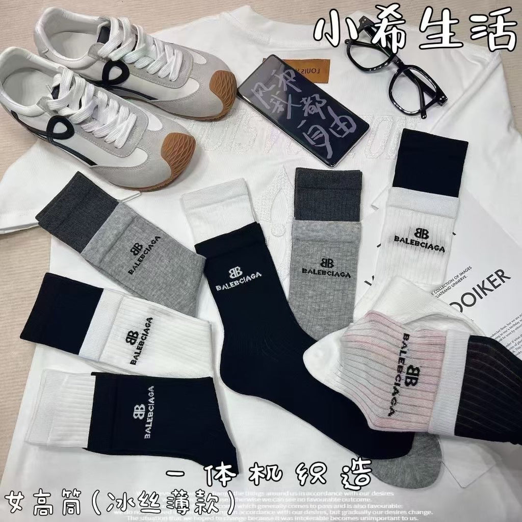 Balenciaga minimal color block crew socks - view 6