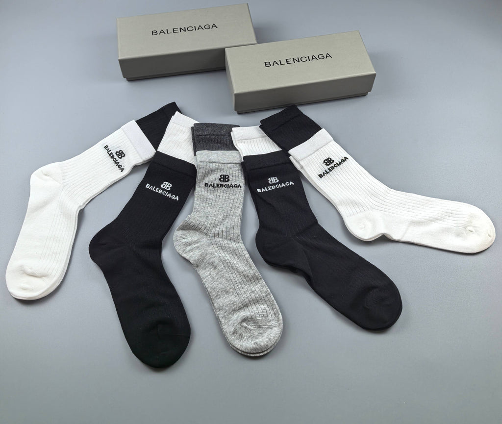 Balenciaga minimal color block crew socks - view 4