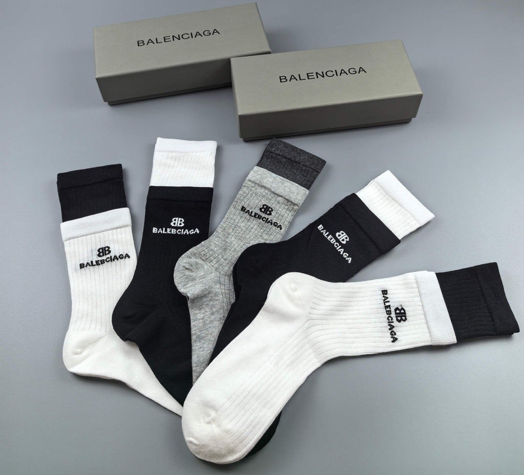 Balenciaga minimal color block crew socks - view 3