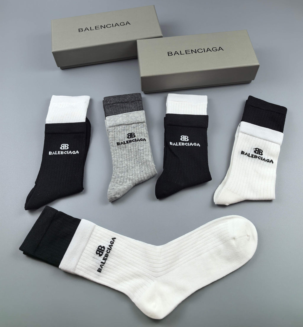 Balenciaga minimal color block crew socks - view 2