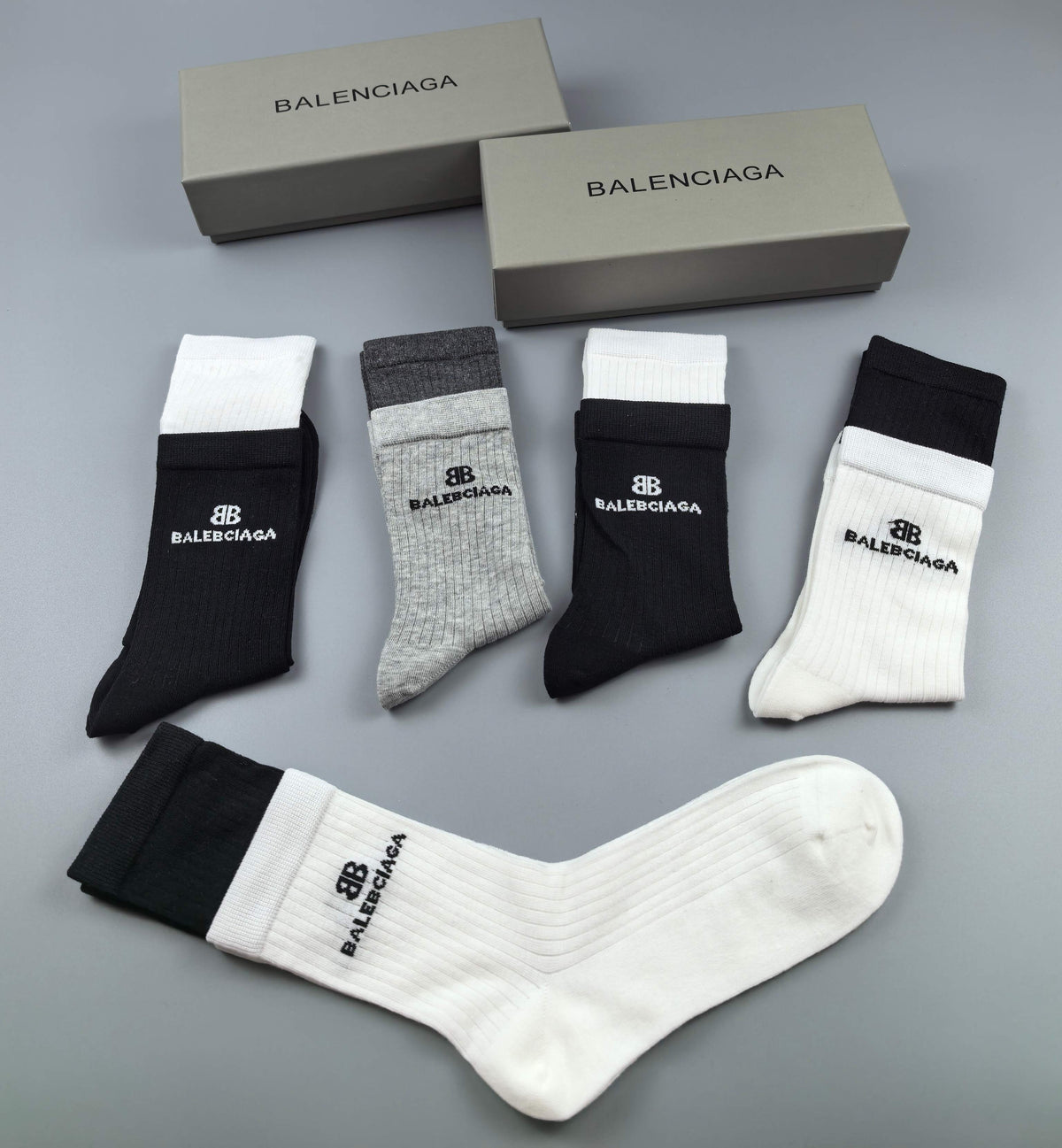 Balenciaga minimal color block crew socks - view 2