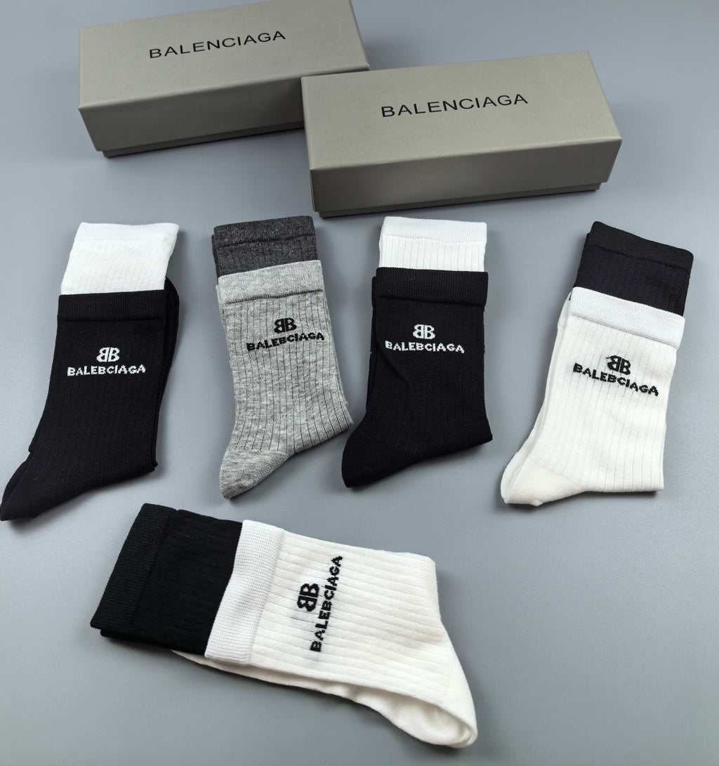 Balenciaga minimal color block crew socks - view 1